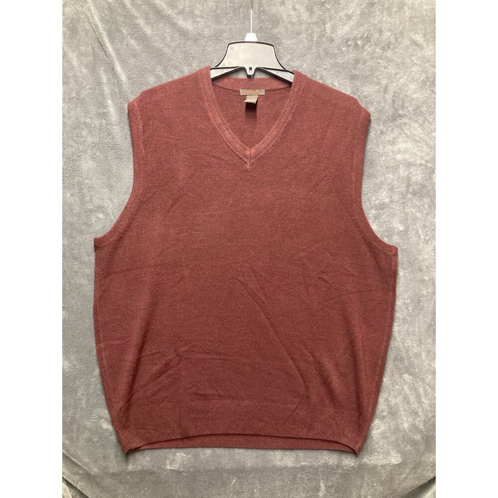 Dockers Burgundy V-Neck Sweater Vest Men XXL Grandpacore Old Money Academia Golf